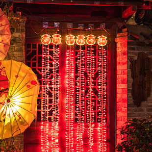 新年挂饰福袋电子鞭炮灯串春节装饰挂件过年马年2026门口氛围布置