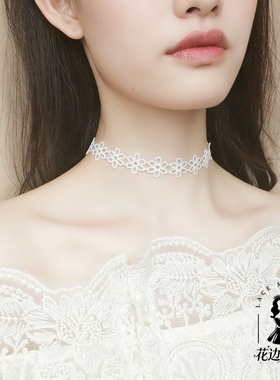 网红简约蕾丝颈链颈带颈环锁骨链