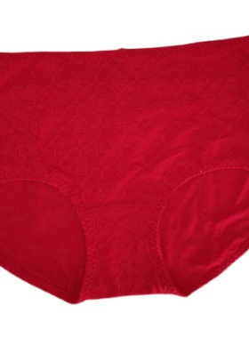新一系YI65303新1系大红莫代尔棉提花鸿运提臀收腹加大码内裤