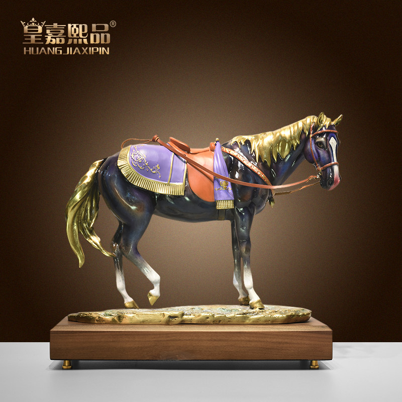 全铜马摆件马到成功黄铜生肖马工艺客厅办公桌面摆设装饰开业礼品