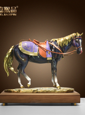 纯黄铜马摆件马到成功生肖马工艺品客厅办公桌面摆设装饰开业礼品
