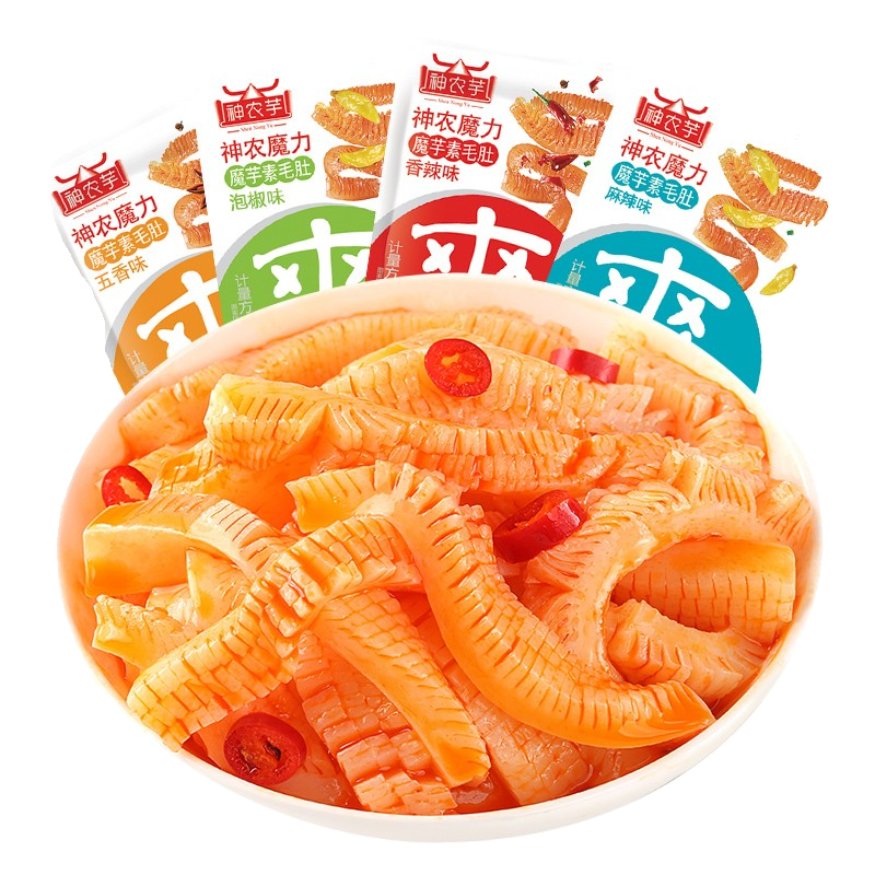 神農魔芋爽香辣味麻醬素毛肚辦公室解饞小零食休閑食品上班辣條絲