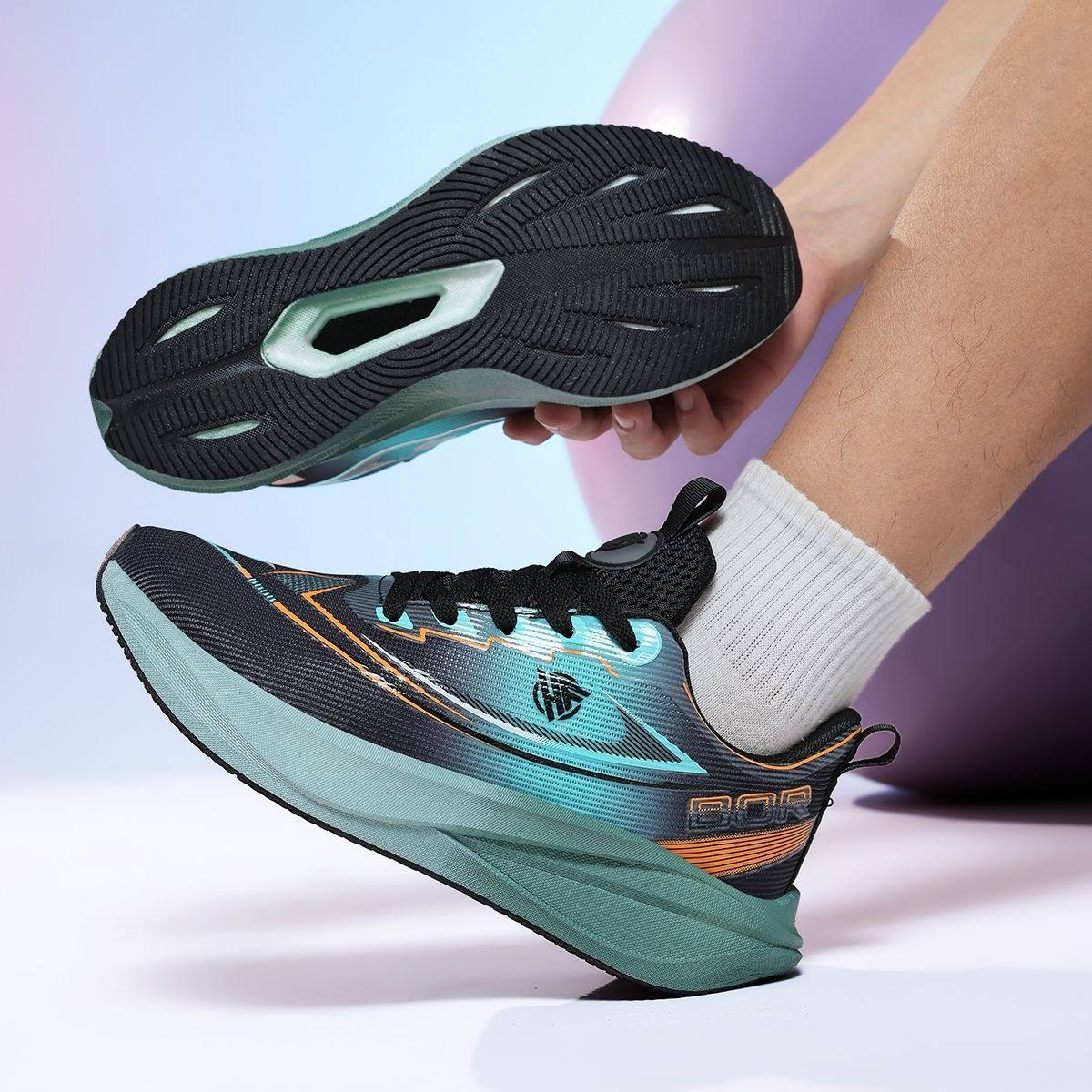 正品北欧人男女秋季休闲运动鞋冰丝+网布透气TPU鞋底轻便回弹男鞋