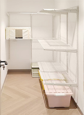 上墙网格金属置物架储物间家用收纳架厨房橱柜八百库阳台储物架