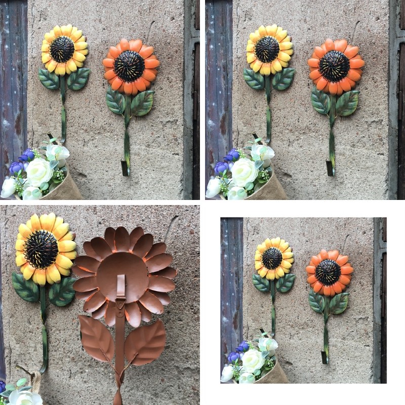 美式乡村田园复古铁艺向日葵太阳花装饰挂钩店铺壁挂壁饰墙饰壁挂在类目 家居饰品, 装饰挂钩中 - 来自Buy2taobao.com提供专业的淘宝代购服务