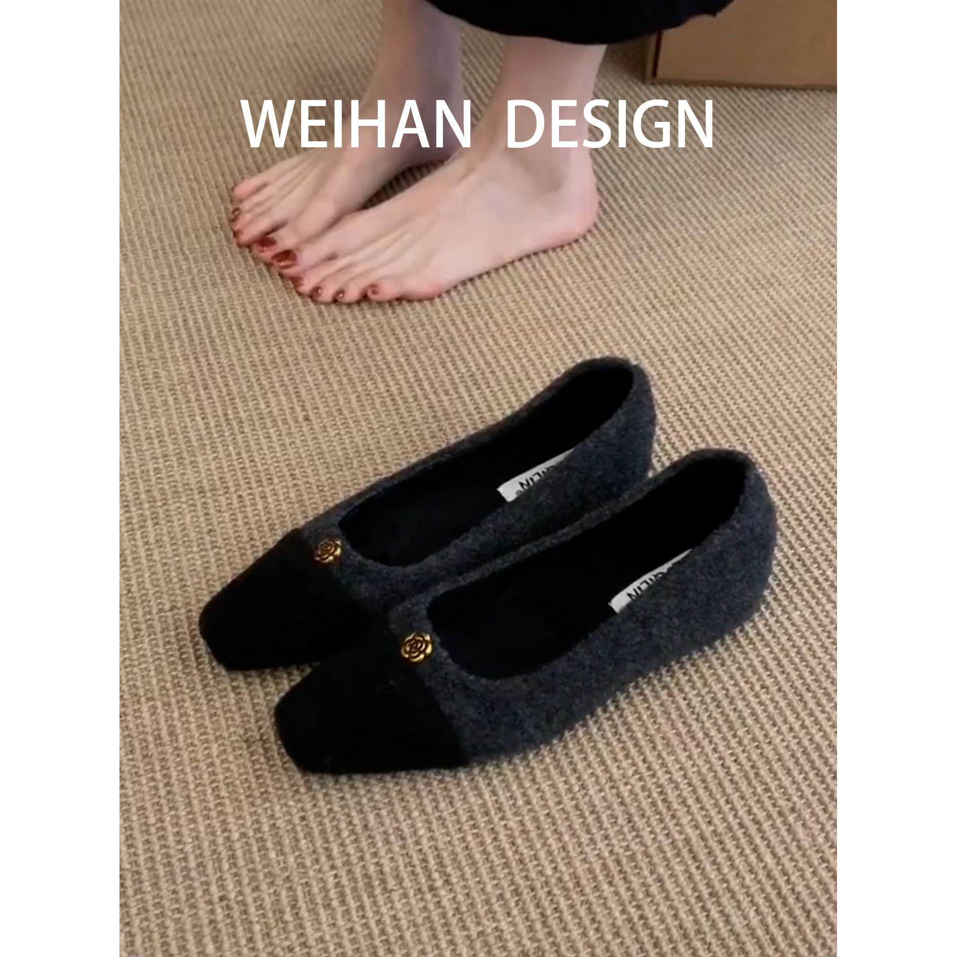 羊皮版！方头内增高加绒玛丽珍鞋外穿保暖芭蕾舞鞋小香风毛毛棉鞋,女鞋,时尚芭蕾鞋,淘宝优惠券,粉丝福利购,淘宝优惠卷