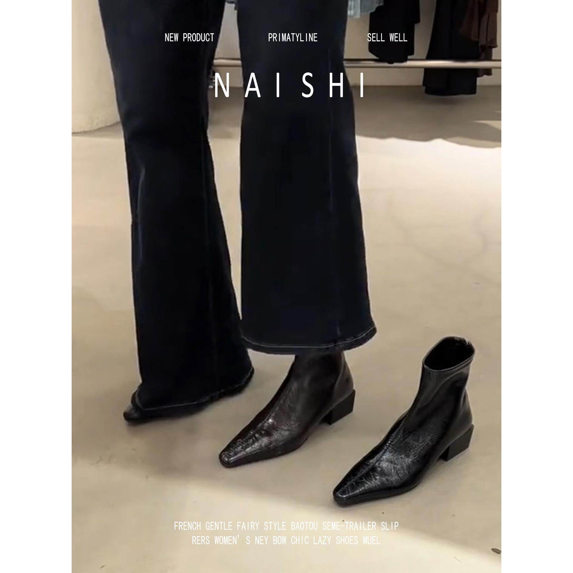 羊皮版！复古真皮短靴女后拉链百搭粗跟马丁靴通勤尖头切尔西靴,女鞋,时装靴,淘宝优惠券,粉丝福利购,淘宝优惠卷