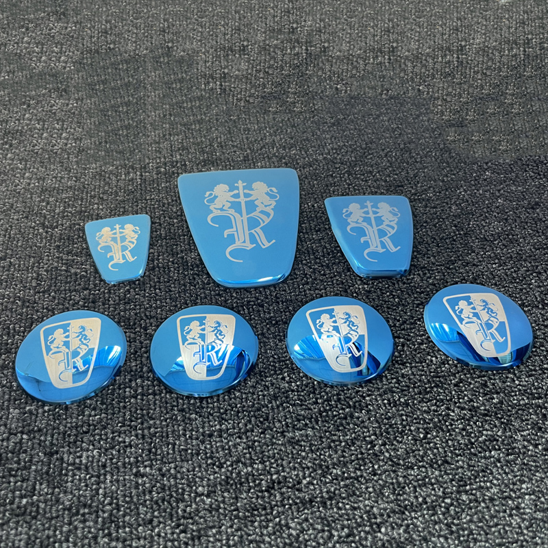 荣威RX8I5GL蓝色方向盘车标贴