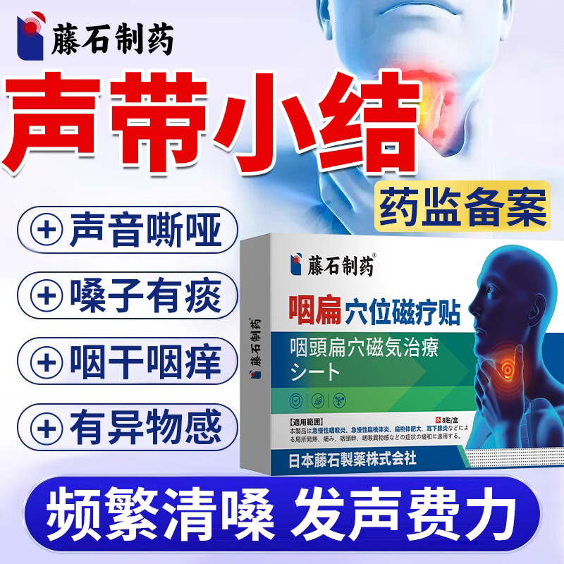 声带小结息肉嗓子哑声音嘶哑咽干咽痒膏贴异物感药监备案PG