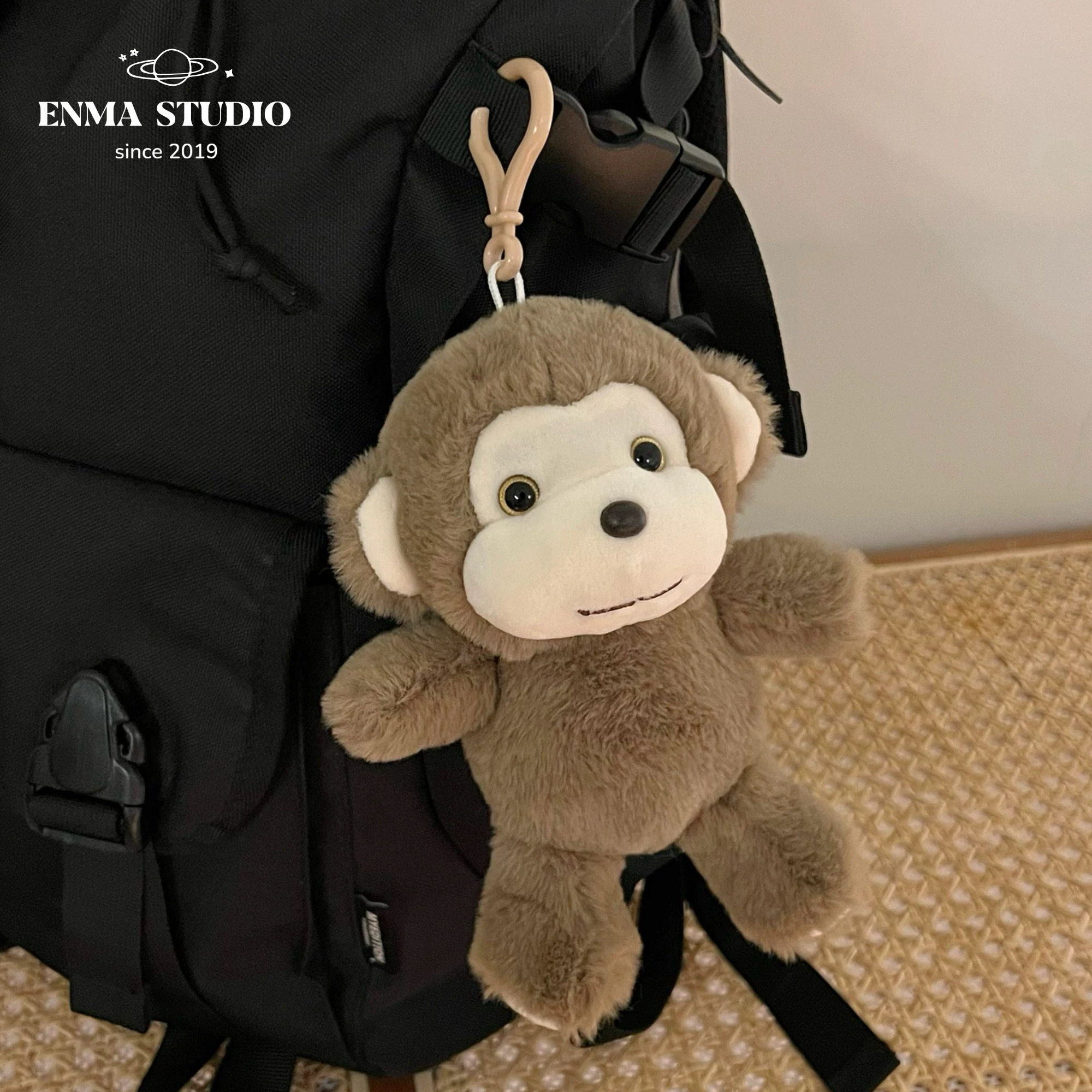 ENMA STUDIO原创可爱小猴子毛绒公仔书包挂件玩具情侣挂饰钥匙扣