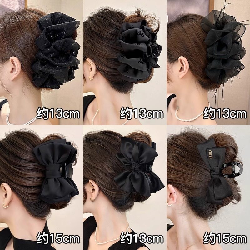 黑色蝴蝶结公主头抓夹女后脑勺盘发夹大号鲨鱼夹子高级感发卡头饰,饰品/流行首饰/时尚饰品新,民族风发饰,淘宝优惠券,粉丝福利购,淘宝优惠卷