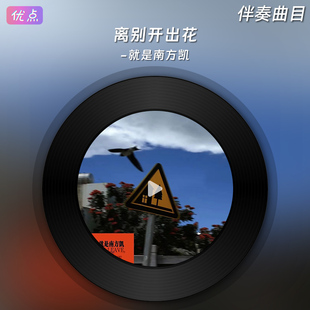 《离别开出花-就是南方凯》原版伴奏音乐 视频带字幕MP4 弹唱版