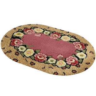 美心玫瑰花椭圆地垫卧室浴室门垫进门脚垫卫生间门口吸水防滑垫子
