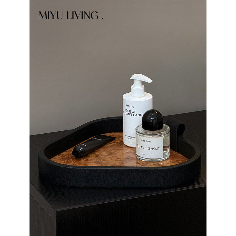 MIYU LIVING 轻奢香薰托盘实木黑色蜡烛收纳盘高级感玄关桌面装饰,家居饰品,香薰托盘,淘宝优惠券,粉丝福利购,淘宝优惠卷