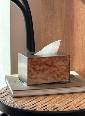 AIYUU LIVING轻奢不锈钢纸巾盒高级感家居摆件客厅桌面装饰抽纸盒