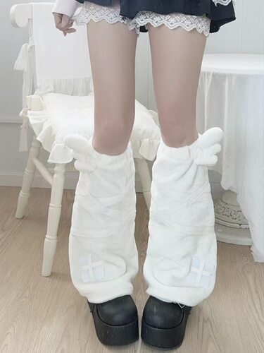 少女心天使翅膀袜套户外出游高颜值腿套甜美洋气冬季防风防寒保暖