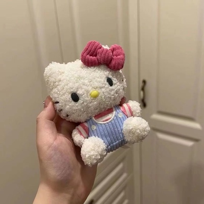 小卷毛kitty挂件包包挂件kt猫公仔玩偶holle kitty可爱毛绒钥匙扣