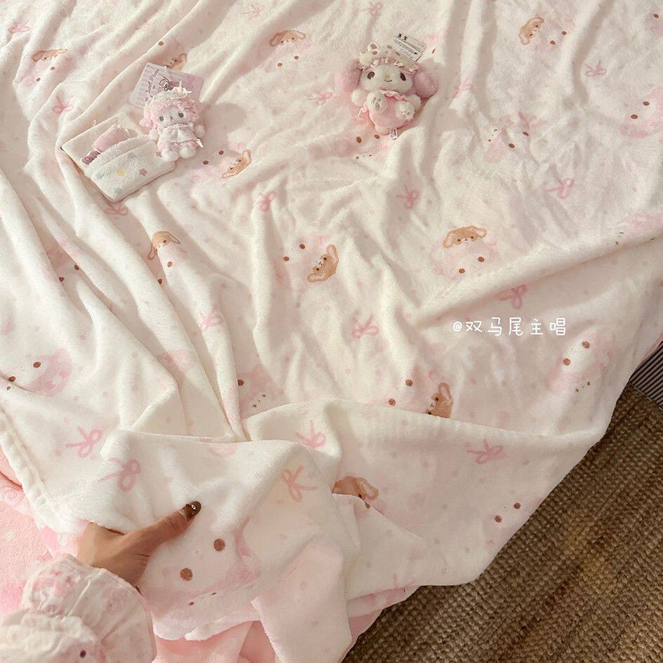 Piano美乐蒂法兰绒毛毯沙发盖毯少女心宿舍空调毯夏天办公午睡毯