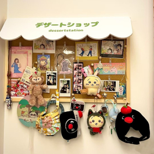 饰照片墙娃娃钥匙扣收纳展示 高颜值房间门后悬挂置物架家居墙面装