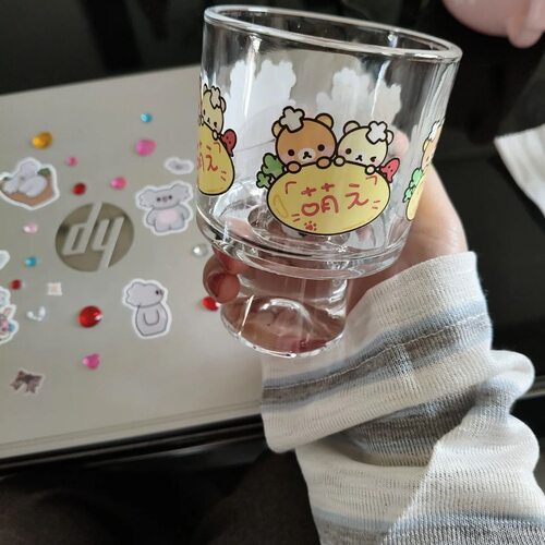 轻松熊萌元咖啡杯水杯轻松果汁玻璃玻璃杯牛奶高颜值家用可爱杯子