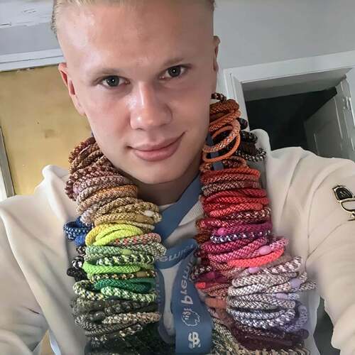 哈兰德同款彩色编织发绳高弹力运动头绳男女防滑扎发皮筋简约百搭