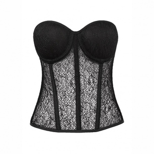 胸杯网纱钢骨胸衣托胸外穿纯欲礼服打底束身衣紧身