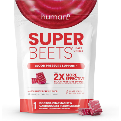 美国洛杉矶直邮HumanN SuperBeets 心脏咀嚼片支持一氧化氮和雪压