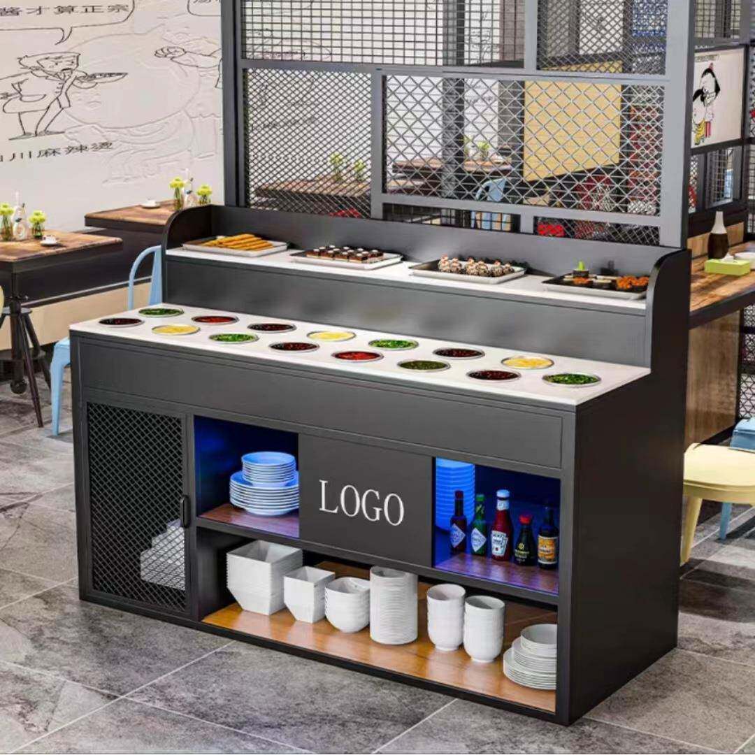 创意简约自助火锅店调料台入户凉菜水果台餐厅串串香酱料蘸料台