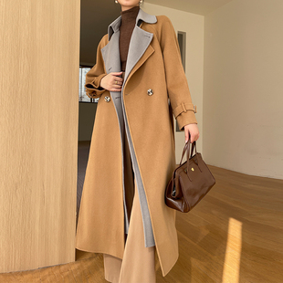 双面羊绒大衣女长款过膝廓形前任4丁点同款秋冬新款高端毛呢外套