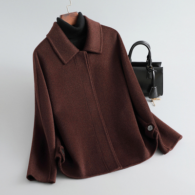 2025秋冬季双面羊绒大衣短款