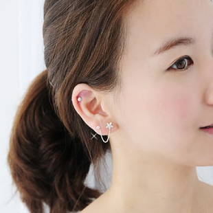 现货韩国网站进口女饰品耳环耳饰醉美垂坠 耳钉925银单个卖