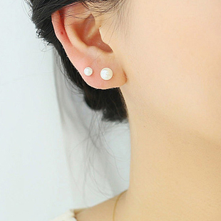 亏本清仓孤品捡漏急卖! 韩国进口珍珠粗针耳骨钉耳钉925银