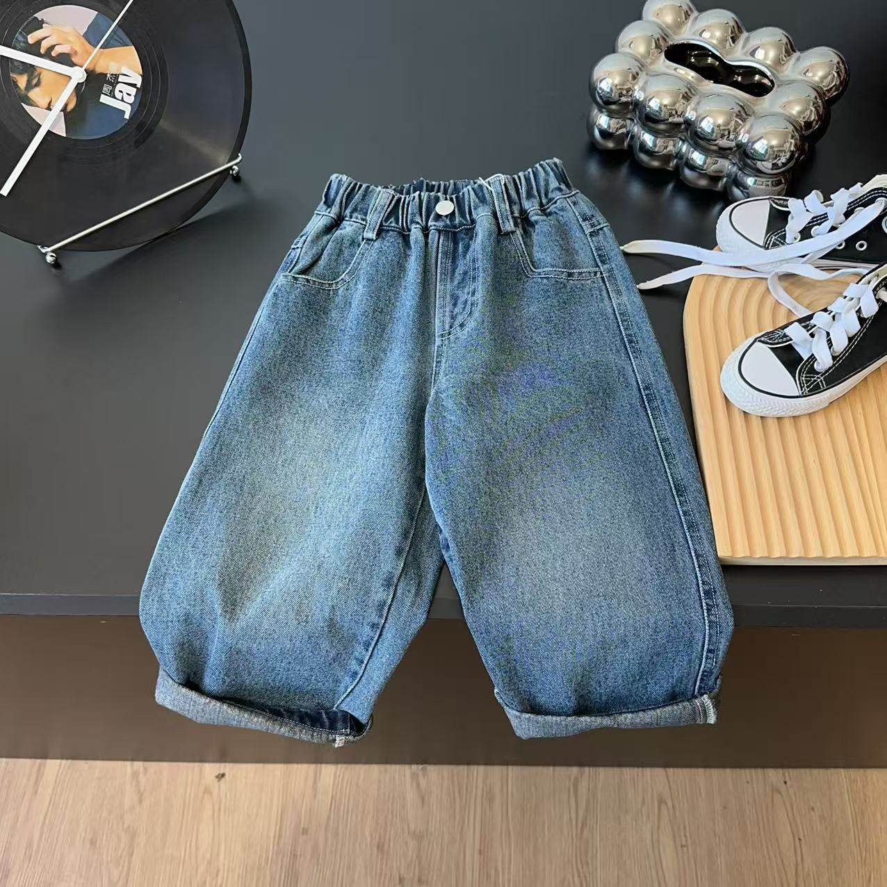 儿童2025春秋季新款韩版纯色牛仔裤男女童百搭休闲宽松直筒长裤潮,童装/婴儿装/亲子装,儿童牛仔裤,淘宝优惠券,粉丝福利购,淘宝优惠卷