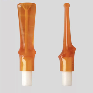 烟斗斗嘴琥珀色斗柄咬嘴9mm烟具配件直柄弯柄亚克力烟斗尾巴烟嘴