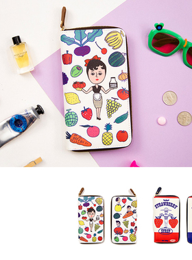 △咖喱小姐 bentoy水果原创拉链丑萌童趣味小清新女长款皮革钱包