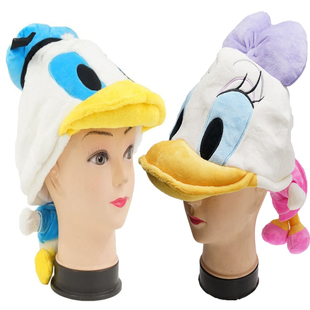 日单正版唐老鸭公仔帽子立体Donald毛绒保暖帽迪士尼帽子装扮表演
