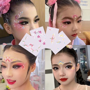 眉心贴儿童花钿额头印花贴纸女童汉服头饰古风古装仙女美人贴宝宝