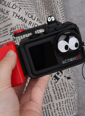 大疆DJI action4/5pro相机原厂兔笼拍摄手柄快门按键红黑耿鬼配件