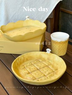 悦檬食器旺旺冰室萌趣饼干盘高颜值创意餐具早餐盘釉下彩餐具