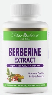 新包装美国 Paradise Herbs Berberine小檗碱 黄连素葛森指定60粒