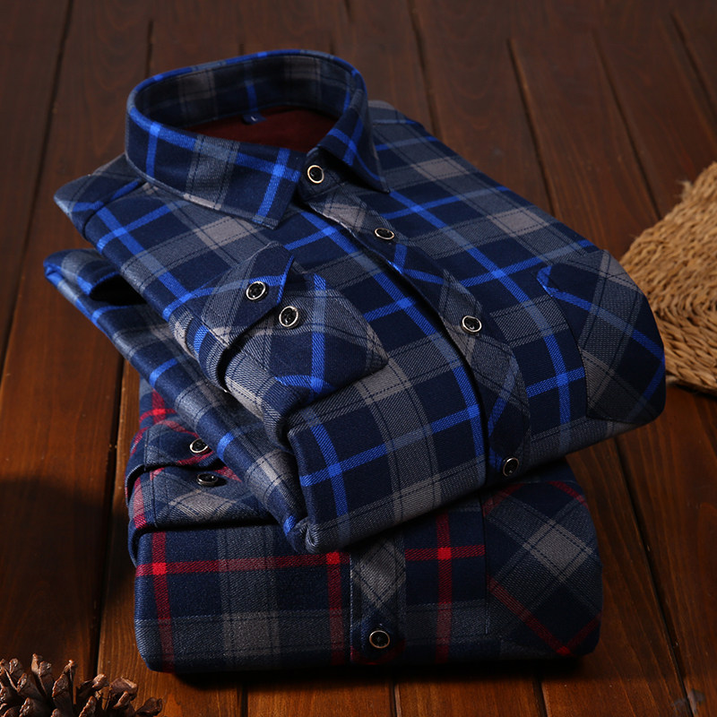 暖甲飛冬複合壹體絨男式保暖襯衫長袖加絨加厚男格子帶絨保暖襯衣在類目 男裝, 襯衫中 - 來自Buy2taobao.com提供專業的淘寶代購服務