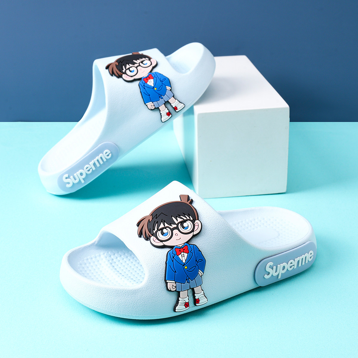 柯南男童拖鞋室内玩耍防滑外穿百搭中大童宝宝耐脏静音软底凉拖鞋,童鞋/婴儿鞋/亲子鞋,儿童凉拖鞋,淘宝优惠券,粉丝福利购,淘宝优惠卷