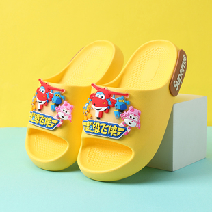 超级飞侠儿童拖鞋秋冬季幼儿园小朋友外穿卡通防滑凉拖鞋室内静音