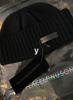PMO KNIT CAP #5 BLACK peaceminusone 贴皮 黑色冷帽 毛线帽