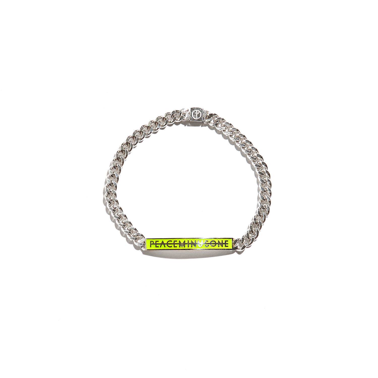 peaceminusone 新款 手链 荧光绿 925银