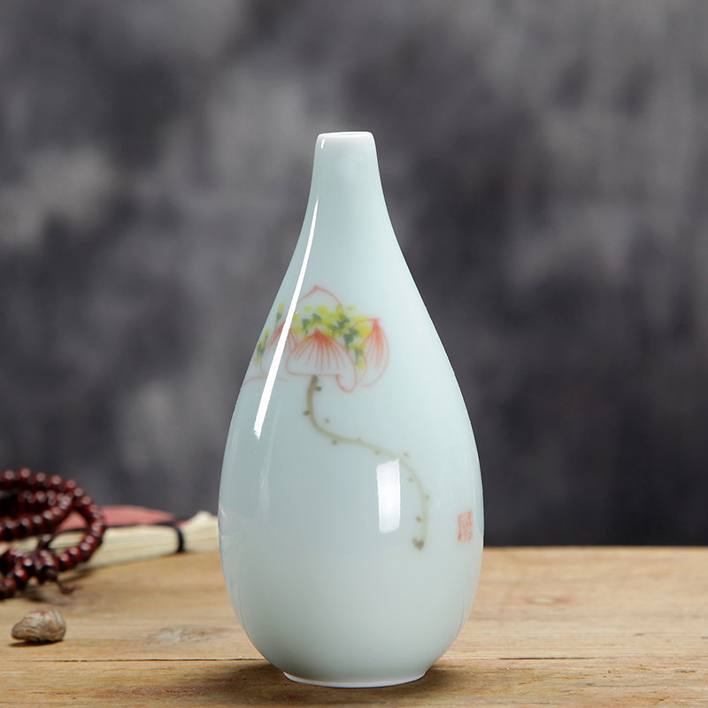陶瓷花瓶摆件客厅家居装饰品小清新花器水培干花摆投新中式莲花瓶|msdalam kategori Aksesori rumah, pasu/bunga/bunga tiruan/perhiasan imitasi, bunga/pasu, pasu - dari Buy2taobao.com untuk memberikan perkhidmatan ejen Taobao profesional membeli