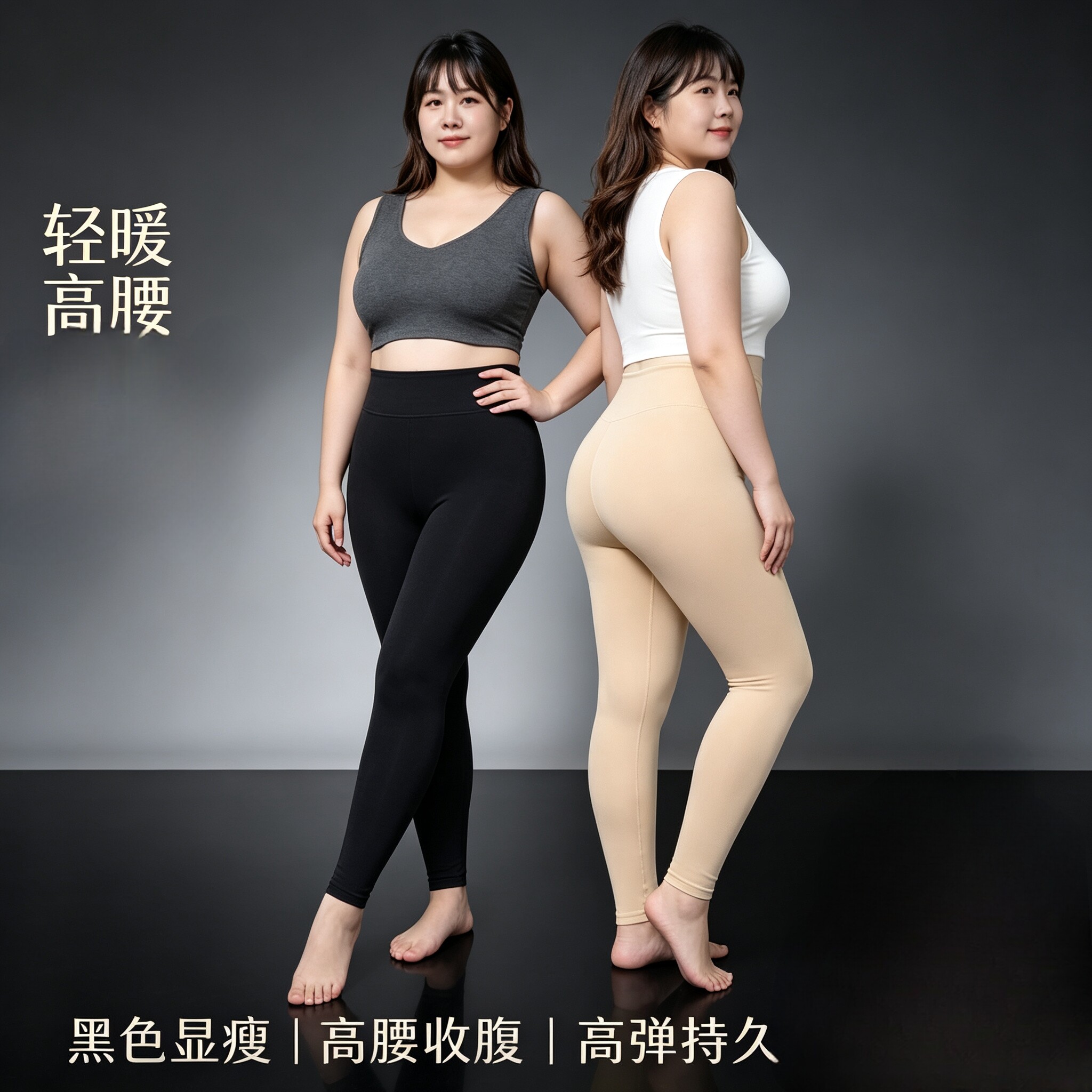 跨境特大码加绒打底裤女高腰高弹保暖裤加厚黄金绒一体裤24h发货