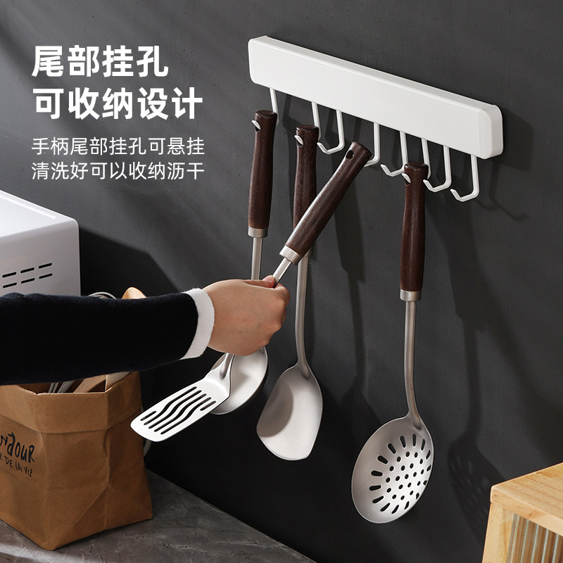 纯钛家用不粘煎铲漏勺汤勺厨房用品加长木柄防烫炒菜烹饪厨具套装