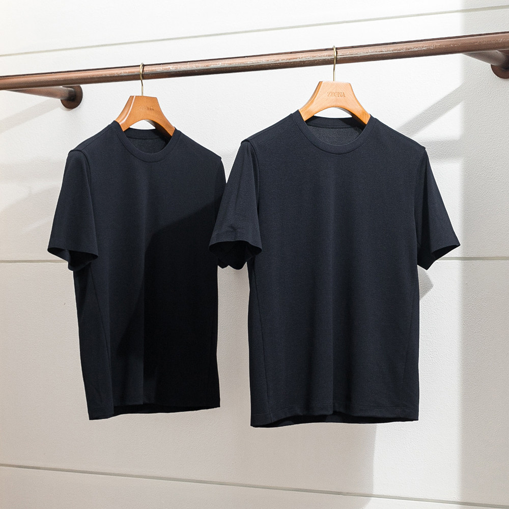 东丽麻感纱 春夏男士运动休闲T恤 夏季商务凉感透气短袖圆领T恤