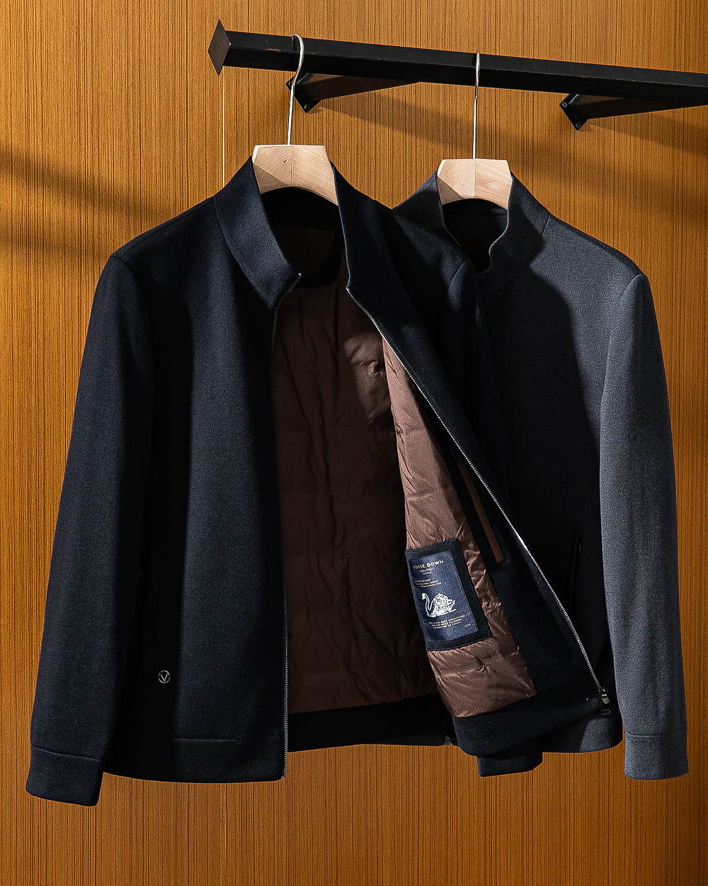 aomitu立领夹克羊毛羽绒服外套